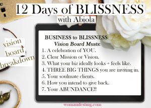 12 days of blissness 2018 vision board list