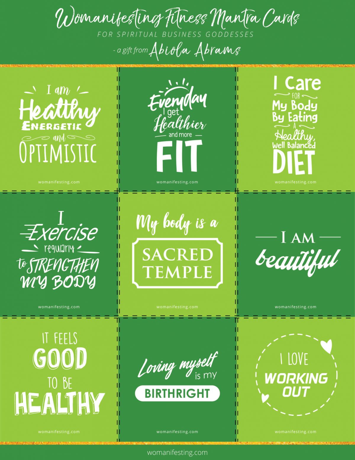 Health Mantras Printable Inspiration Infographic for You