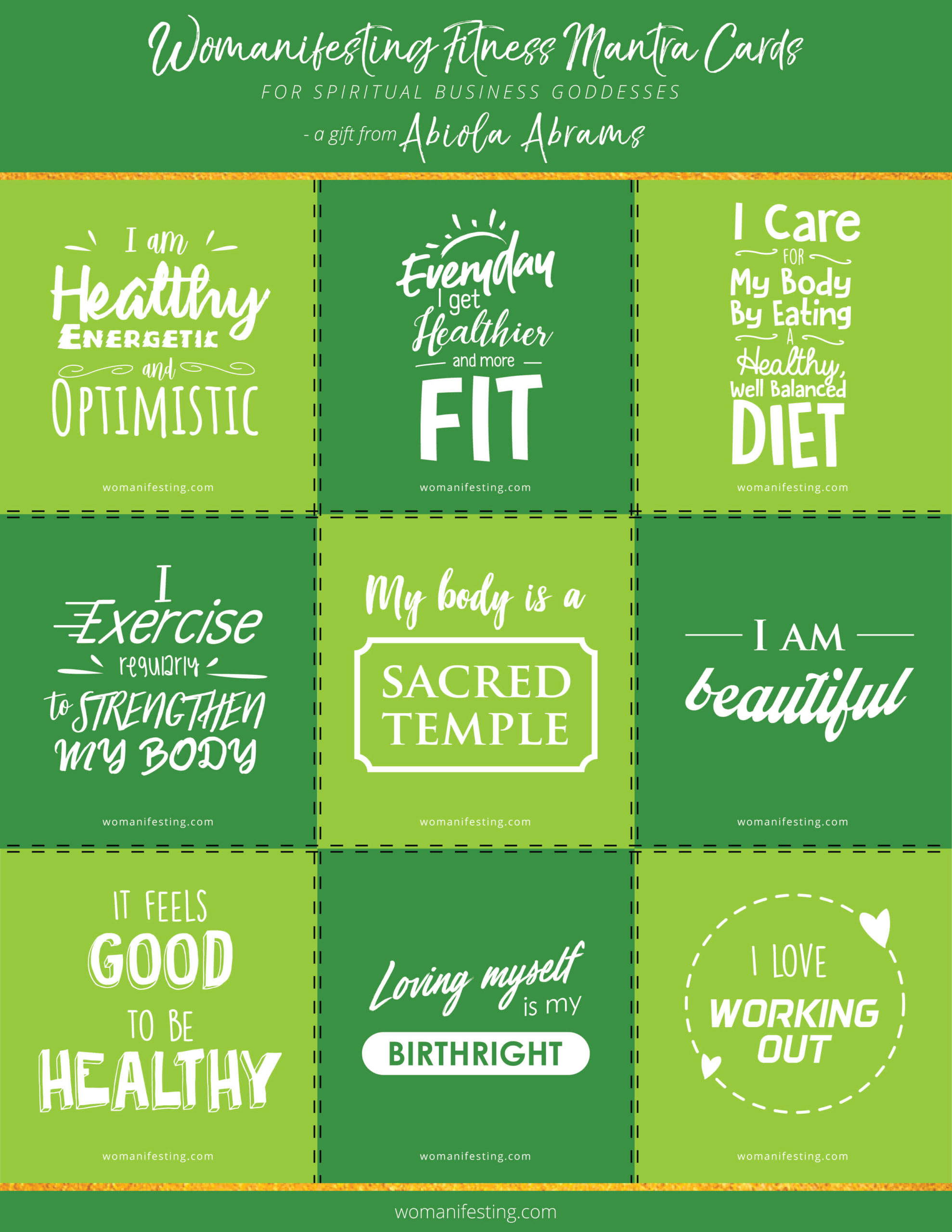 Free Health Mantra Affirmation Cards [Printable Inspiration]