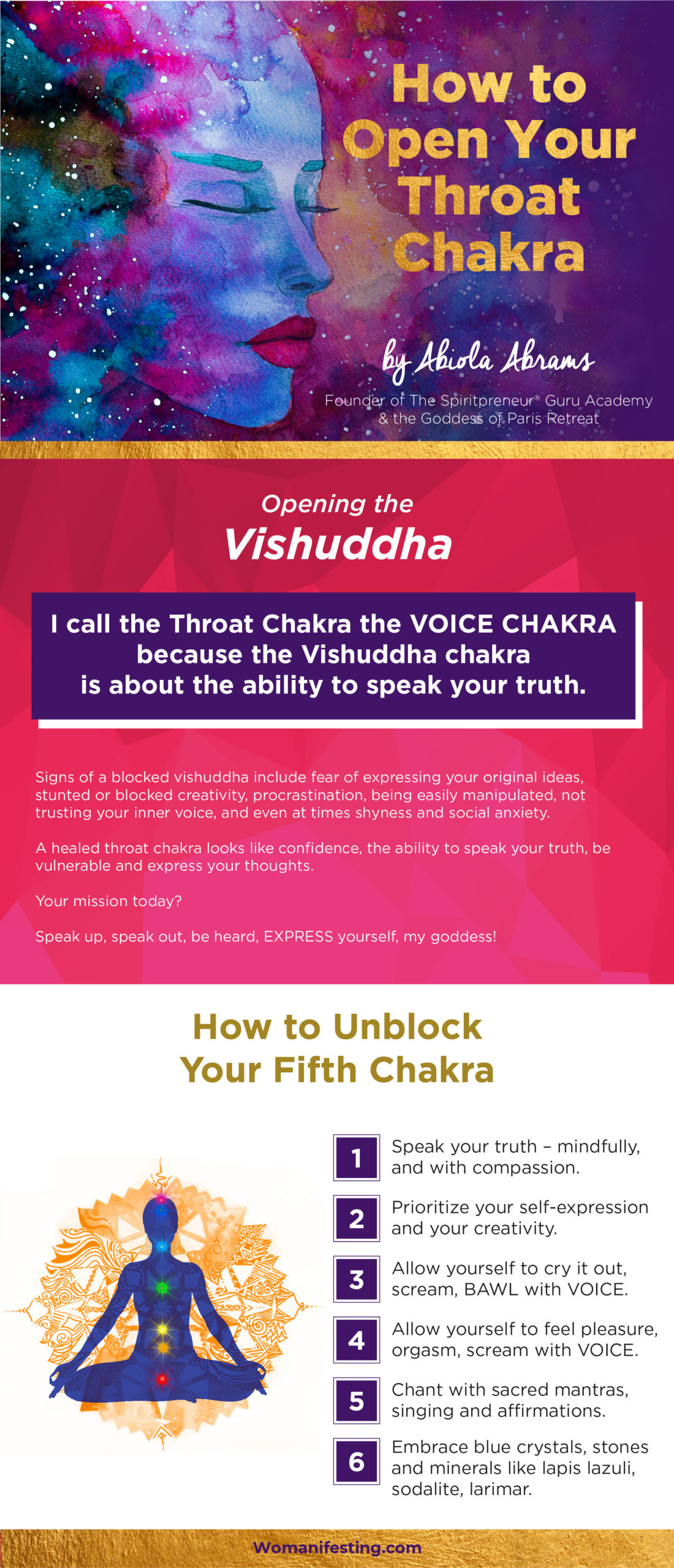Unblock Your Throat Chakra and Speak Your Inner Truth Infographic
