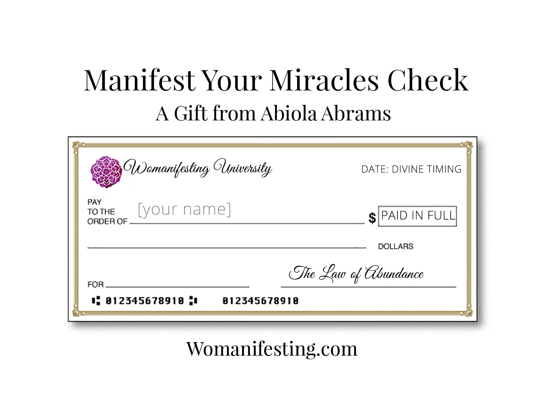 abundance check law of attraction