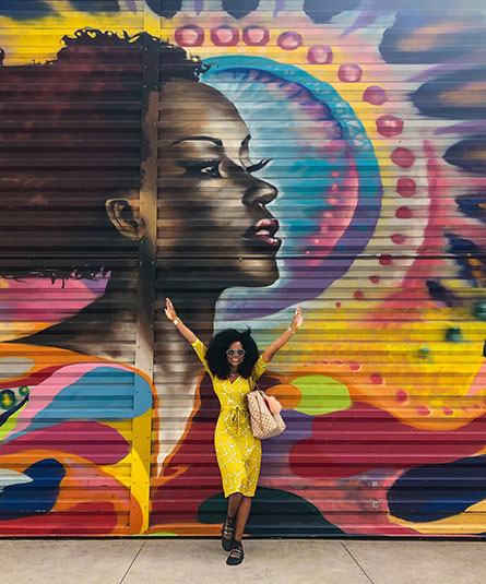 Abiola Abrams yellow dress NYC sm Wellness Blogger Coach Abiola Abrams