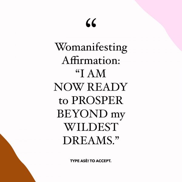 Womanifesting Affirmation I AM NOW READY TO PROSPER BEYOND MY WILDEST DREAMS Inspirational Quotes