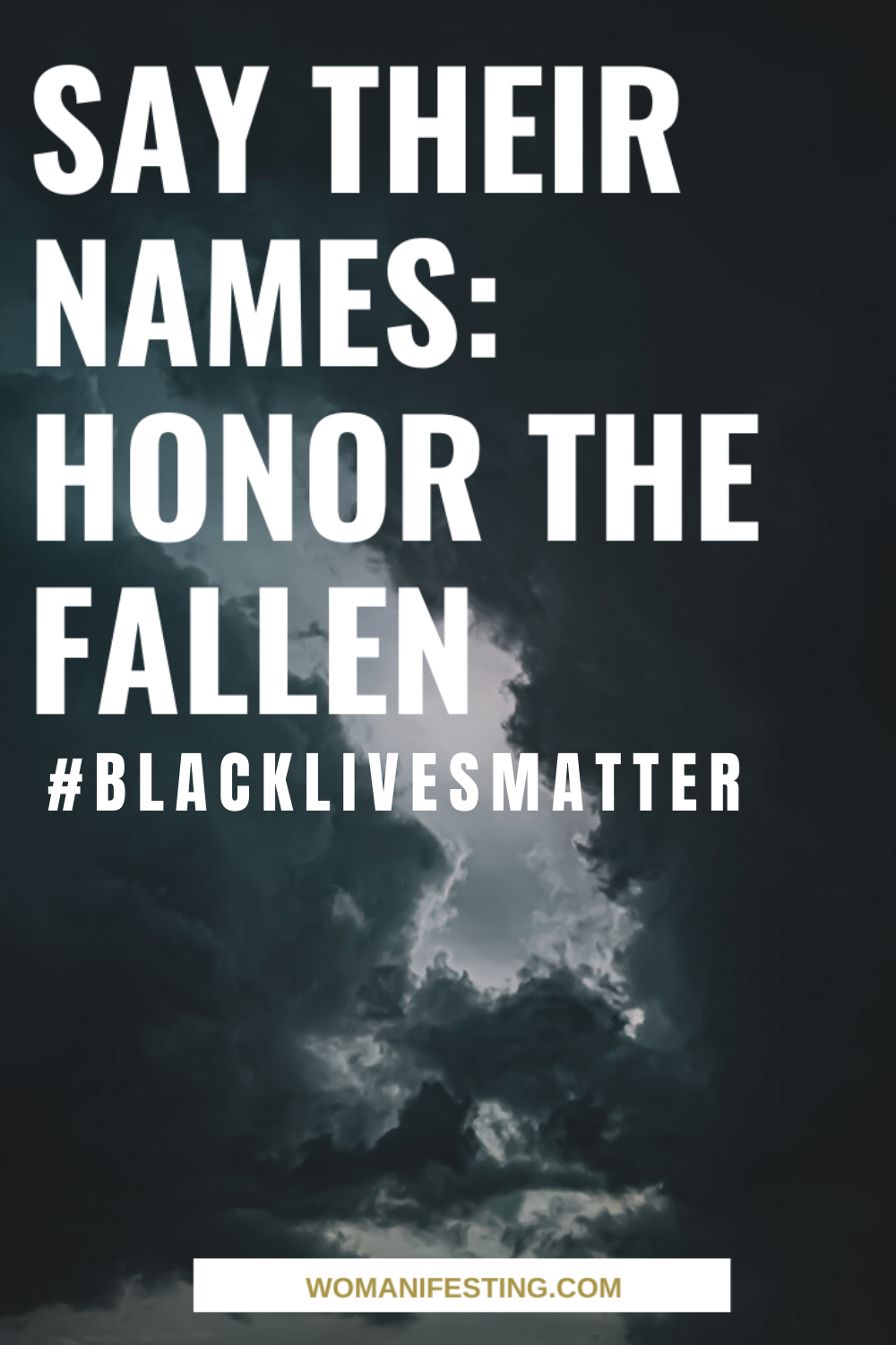 Say Their Names Honor The Fallen Black Lives Matter