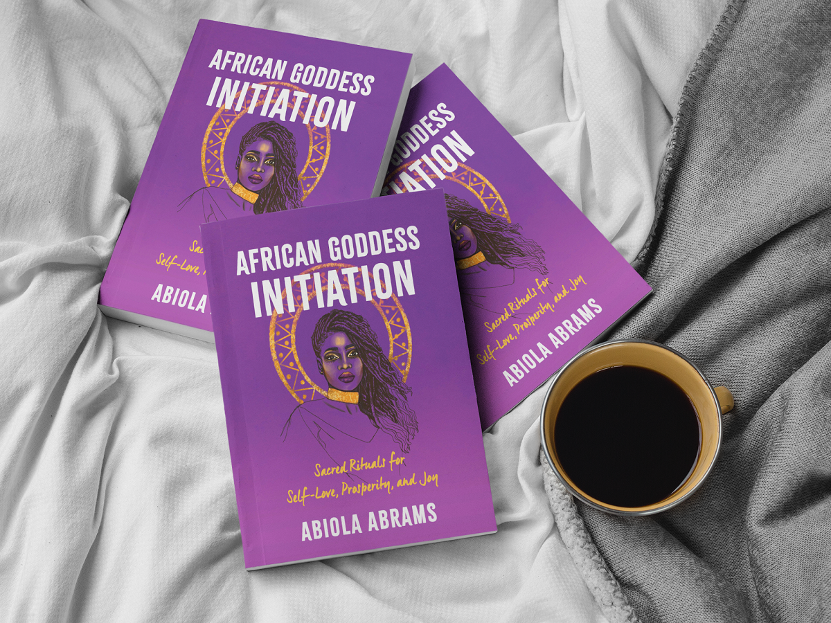 African Goddess initiation - books cover and coffee African Goddess Initiation: Sacred Rituals for Self-Love, Prosperity and Joy
