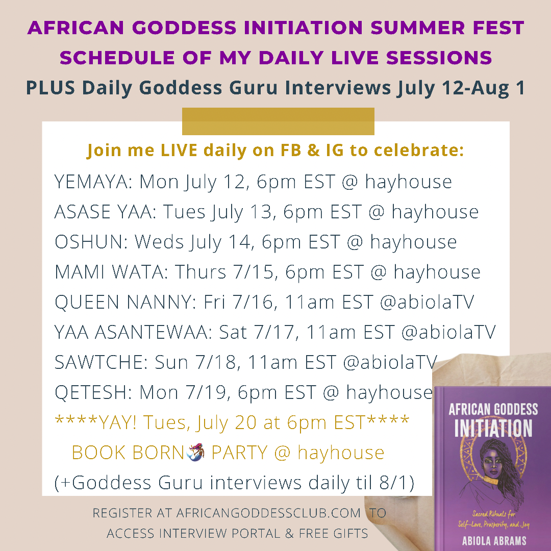 African Goddess Initiation Fest Schedule