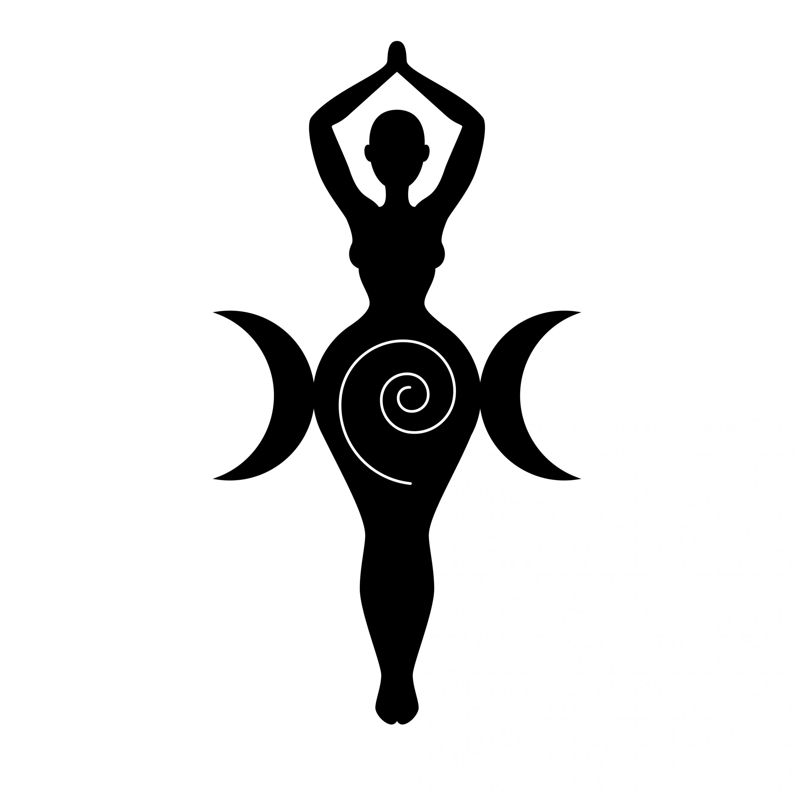 Sprial (triple) Goddess, beautiful woman figure respresenting mo