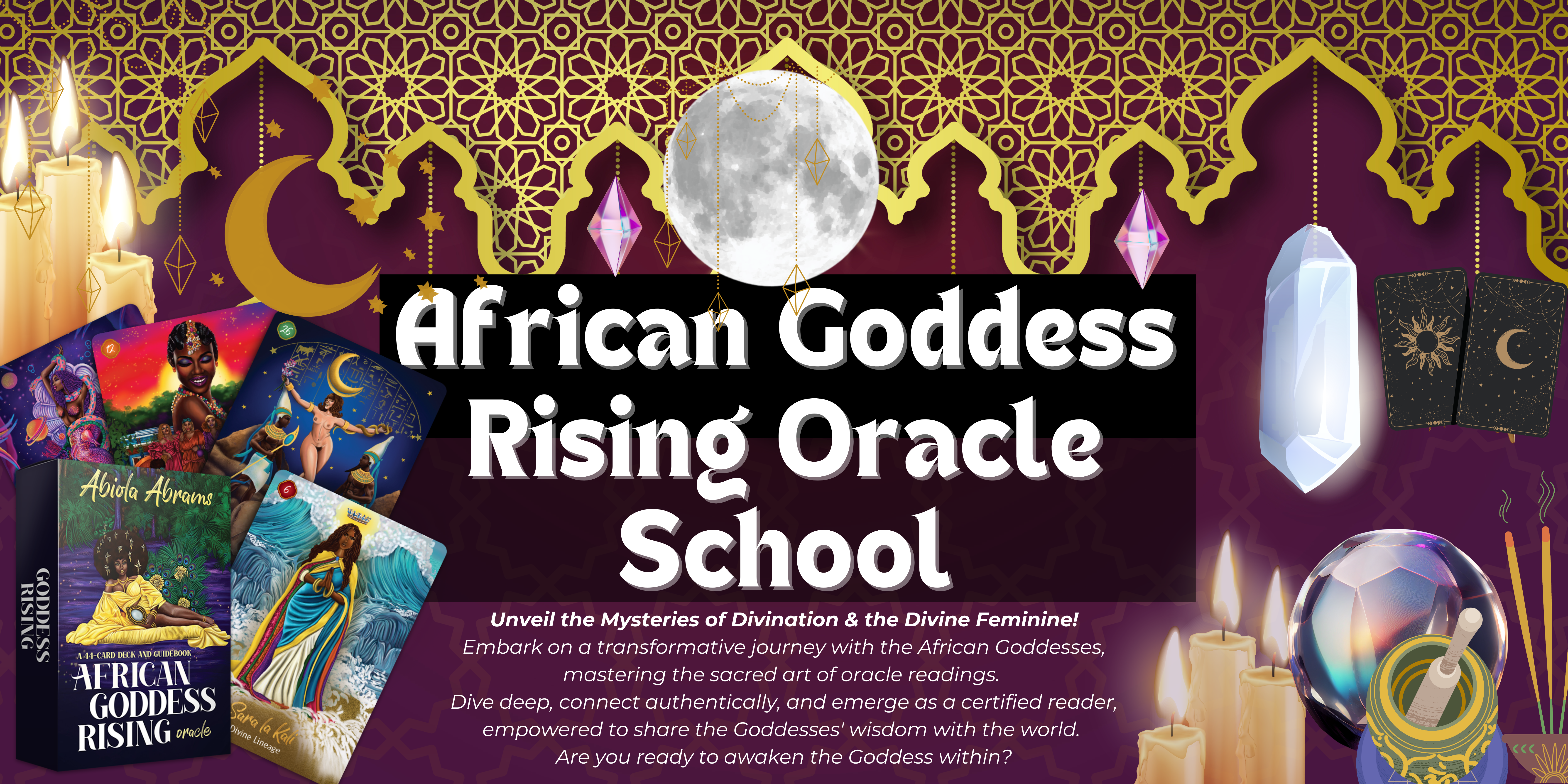 Unveil the Mysteries of the Divine African Feminine!
Embark on a transformative journey with the African Goddesses, mastering the sacred art of oracle readings. Dive deep, connect authentically, and emerge as a certified reader, empowered to share the Goddesses' wisdom with the world. Are you ready to awaken the Goddess within?