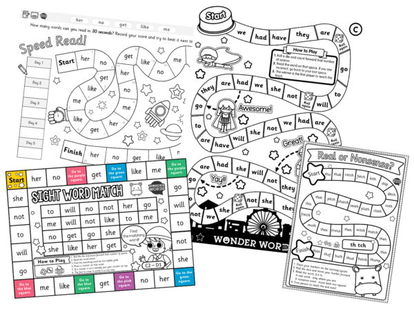 Printable Boardgames - Wonder Words