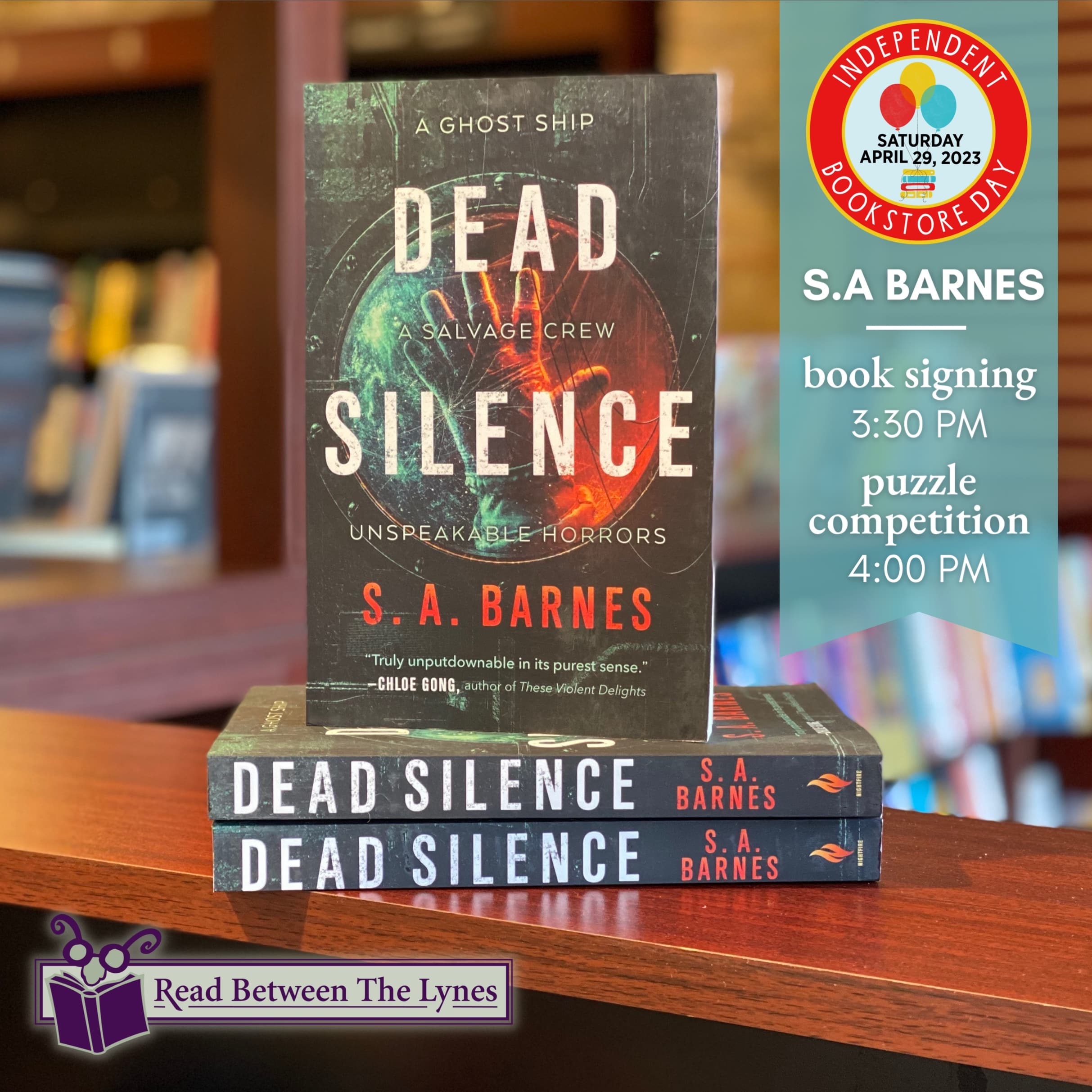 A visit (+ puzzle competition) with author S.A. Barnes at Read Between The Lynes