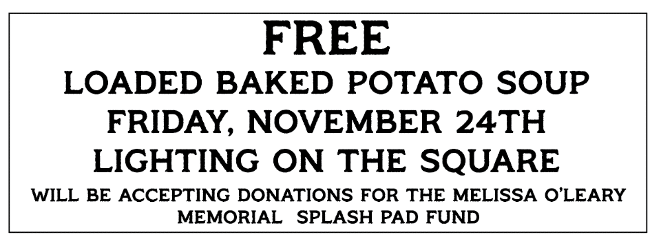 Free Loaded Baked Potato Soup at Ortmann’s – Lighting on the Square