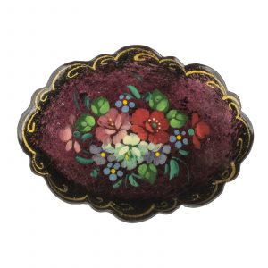 Russian lacquer jewelry pin