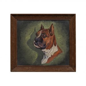 Boxer dog portrait painting