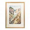 Yellowstone National Park watercolor painting of upper and lower Yellowstone River Falls Gustav Krollman