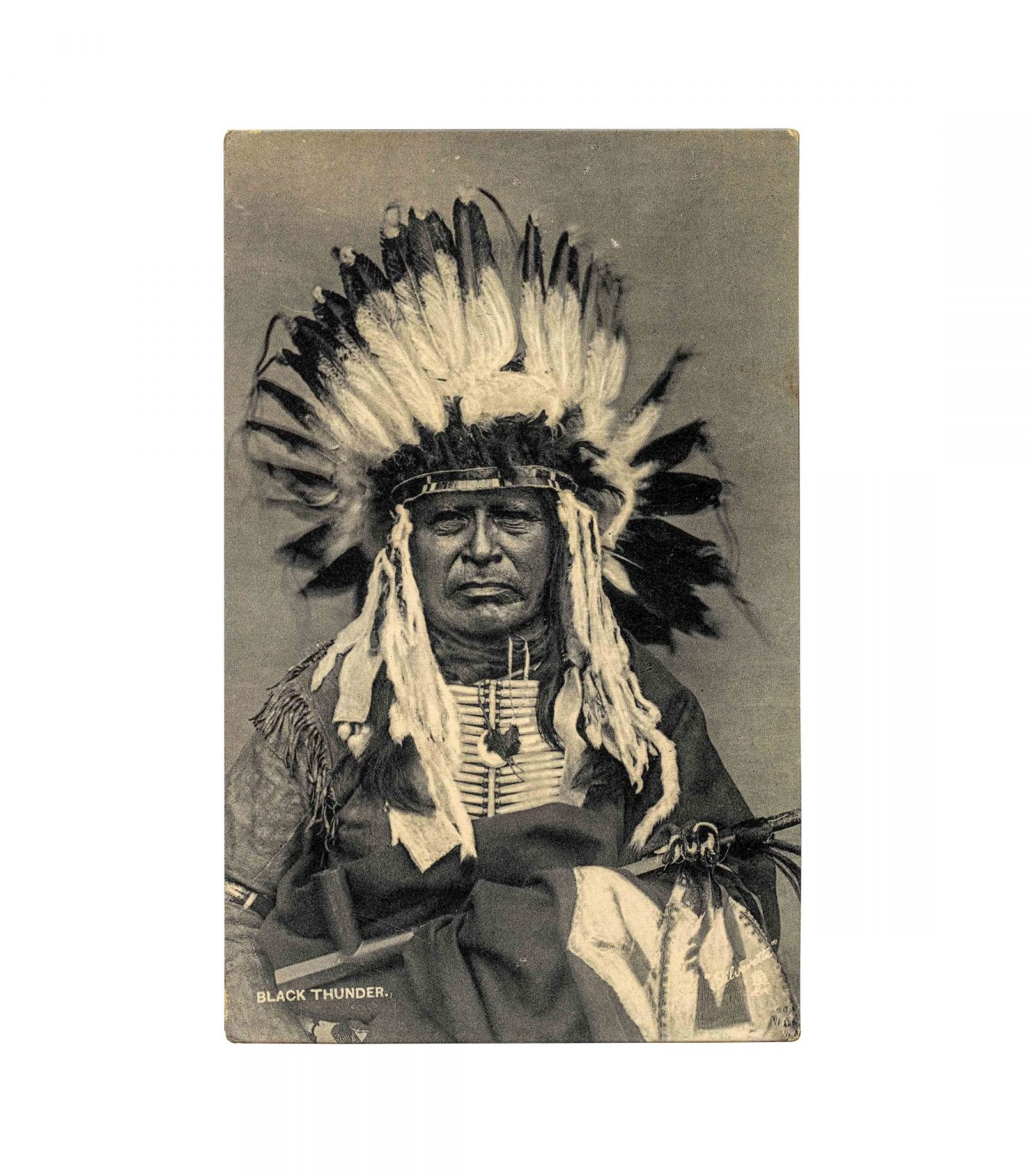 Chief Black Thunder Native Americana RPPC