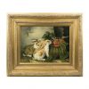 Still life painting rabbits feeding scene