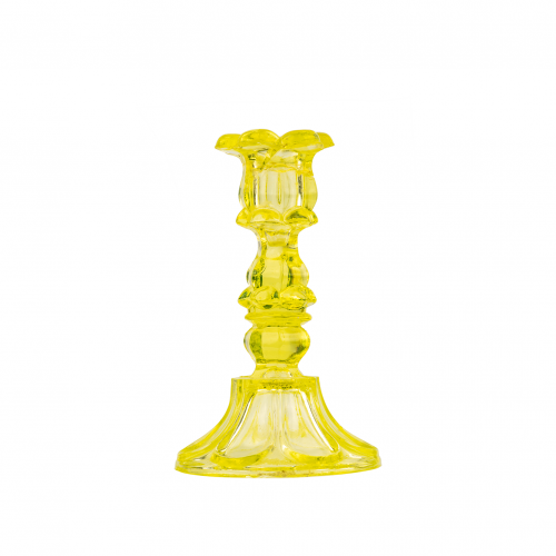 vaseline glass candlestick