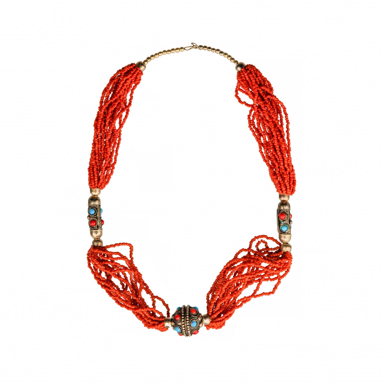 Vintage African Coral Beaded Necklace