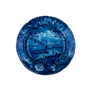 Blue Transferware Antique Plate