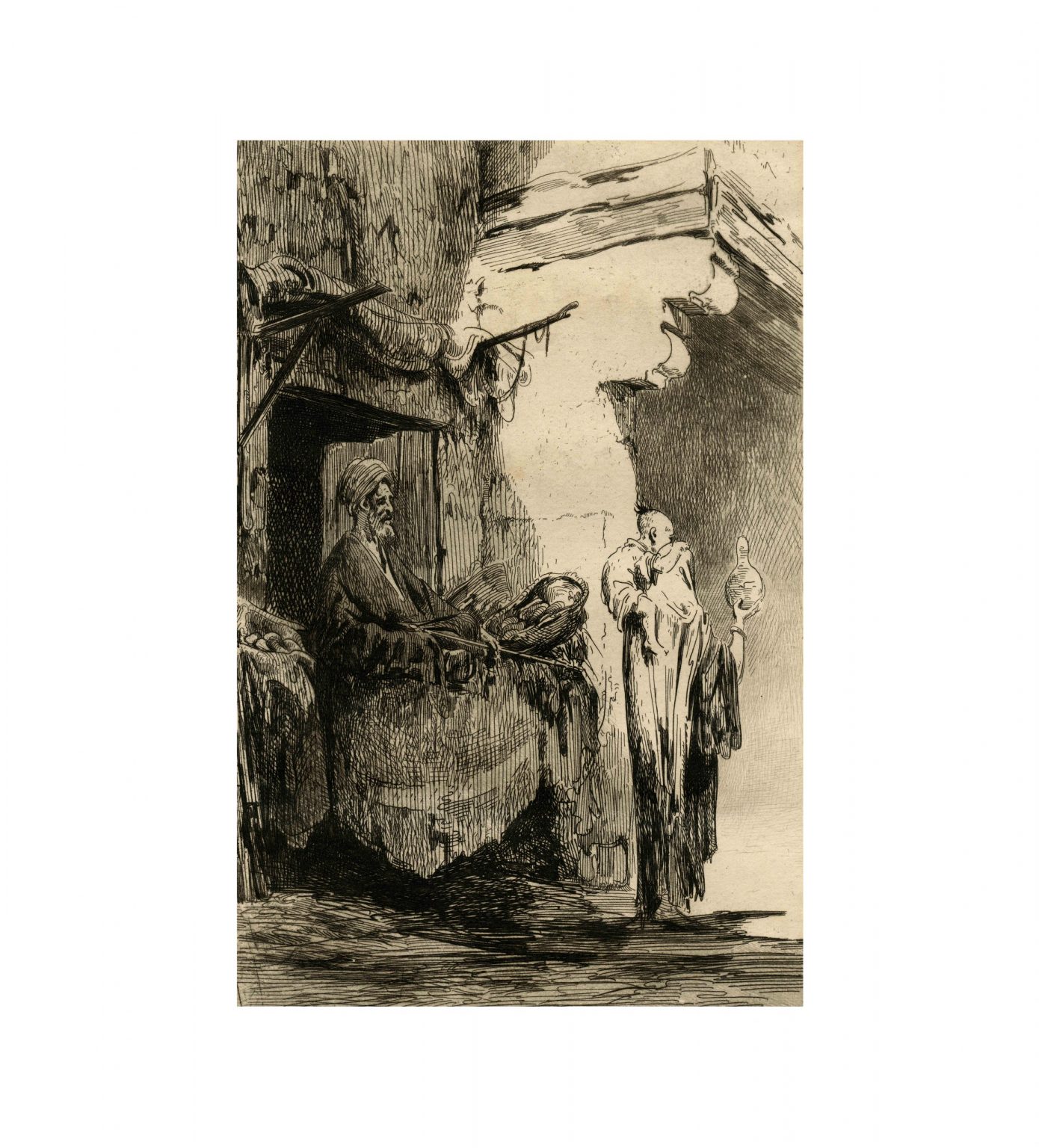 Cairo Egypt Bazaar Antique Wall Art Print