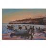 Vintage Beach Sunset Painting