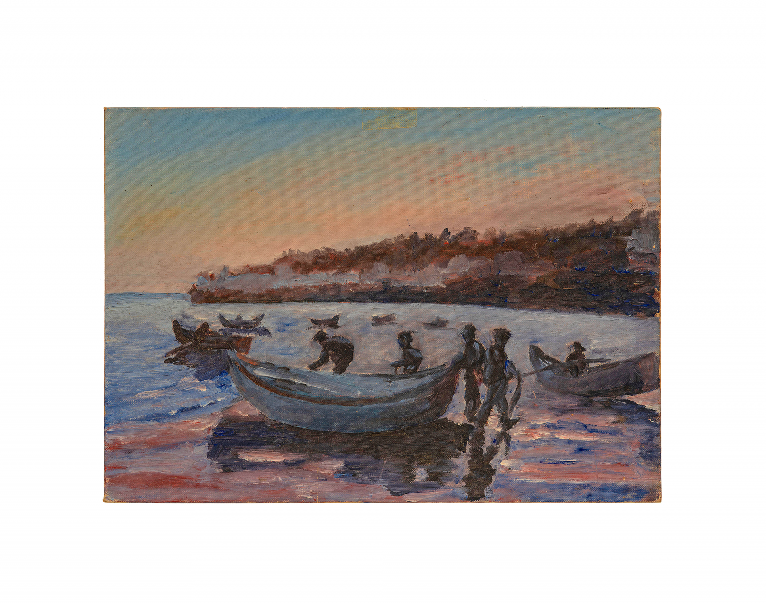 Vintage Beach Sunset Painting