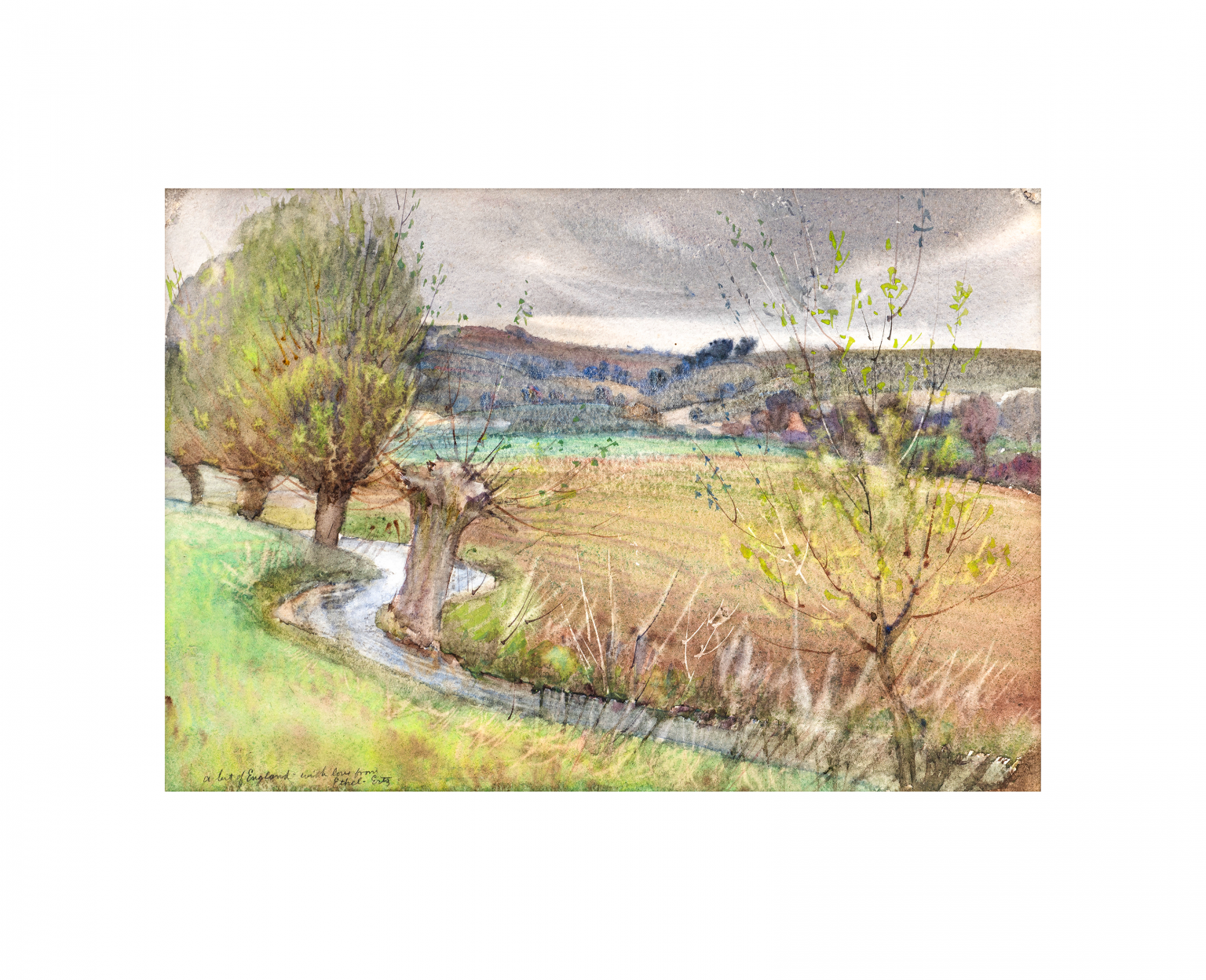 British Watercolor Painting Landscape