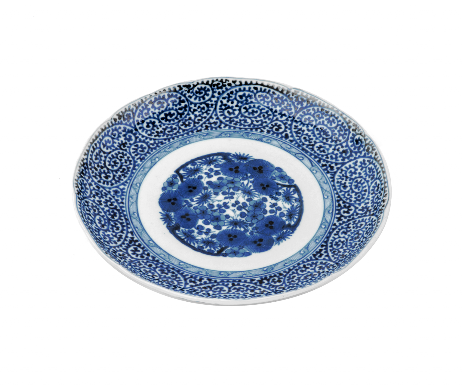 Japanese Porcelain Blue Dish