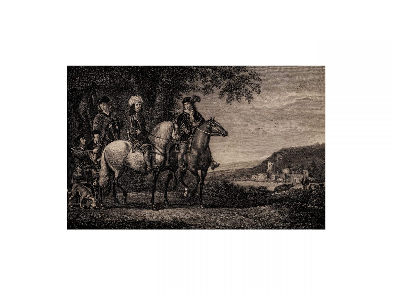 Hunting Scene Landscape Print