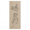 Antique boy drawing wall art