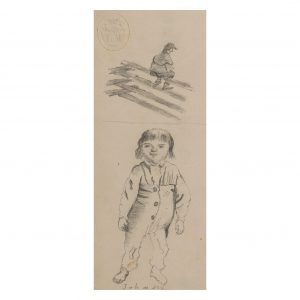 Antique boy drawing wall art