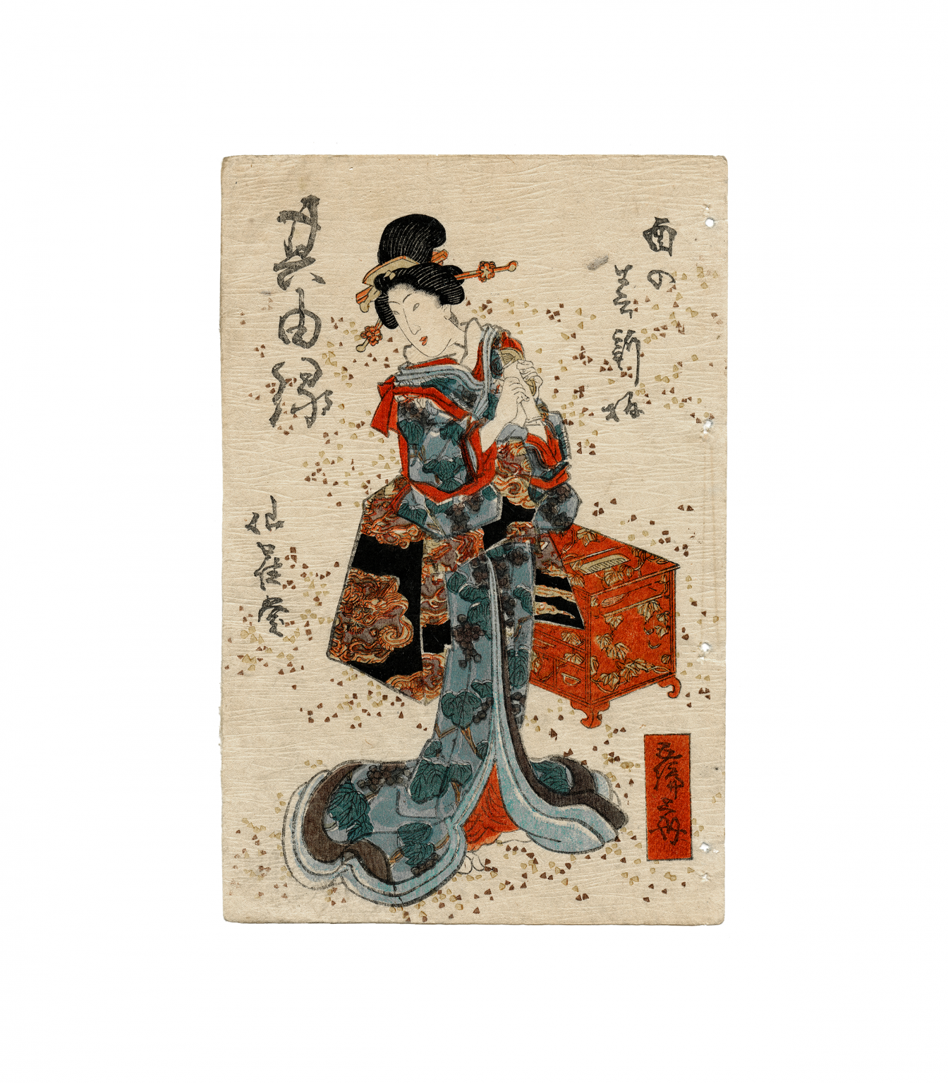 Japanese Geisha Woodblock Print