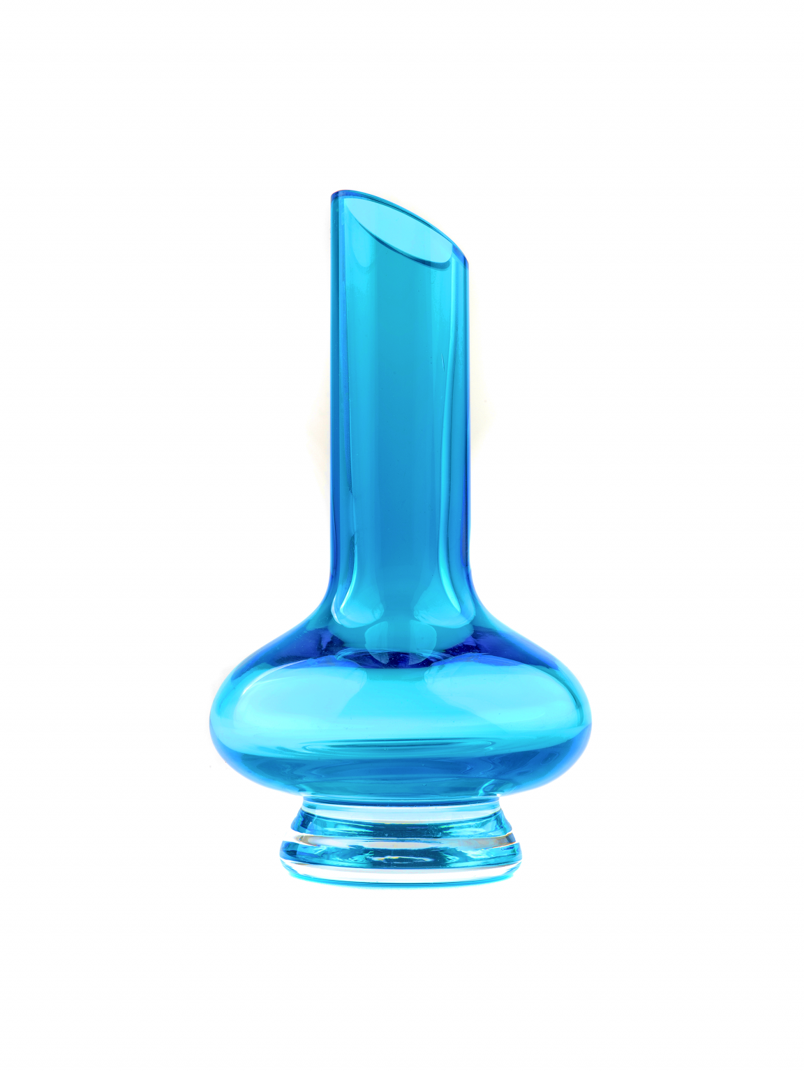 Blue Glass Flower Vase