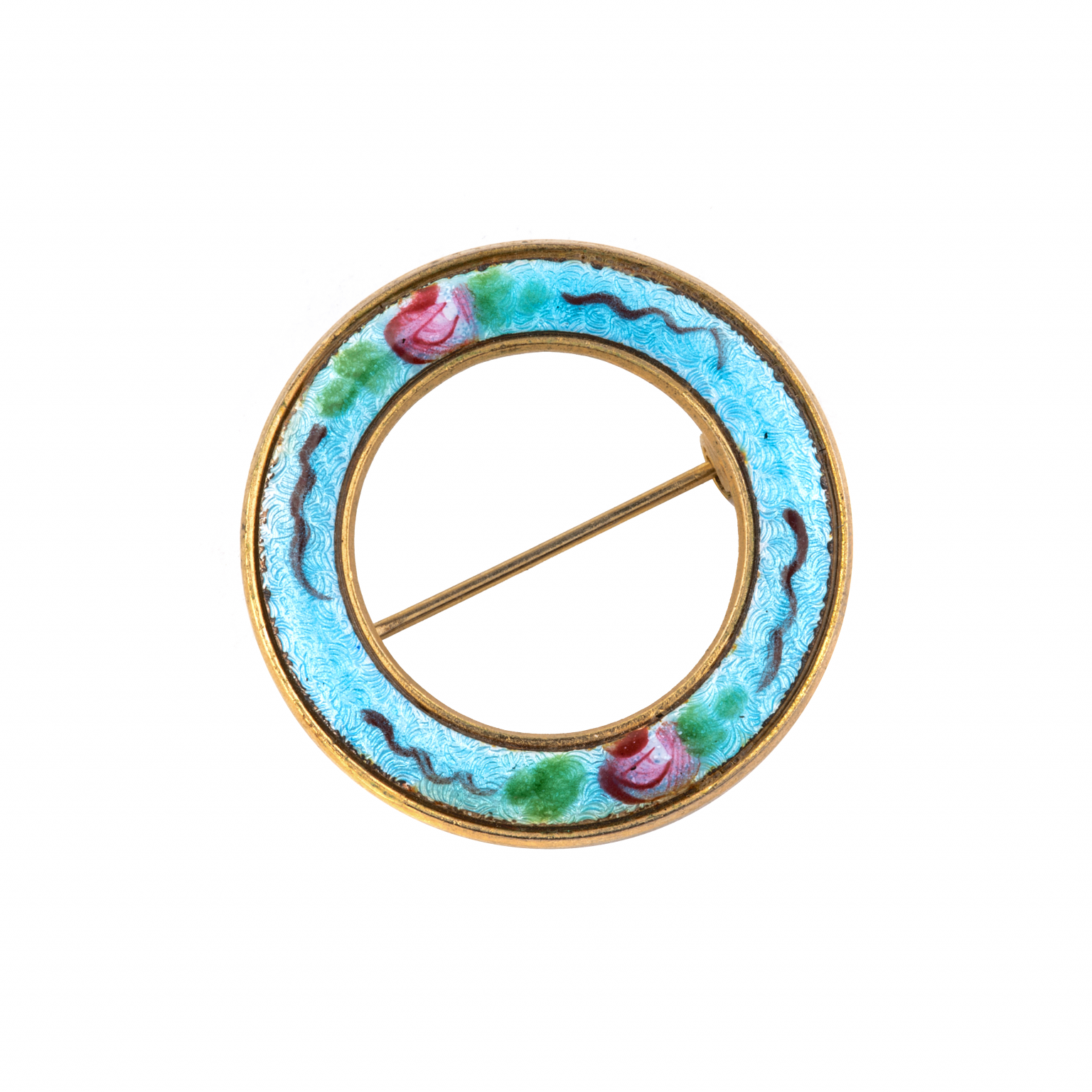 Guilloche Enamel Brooch