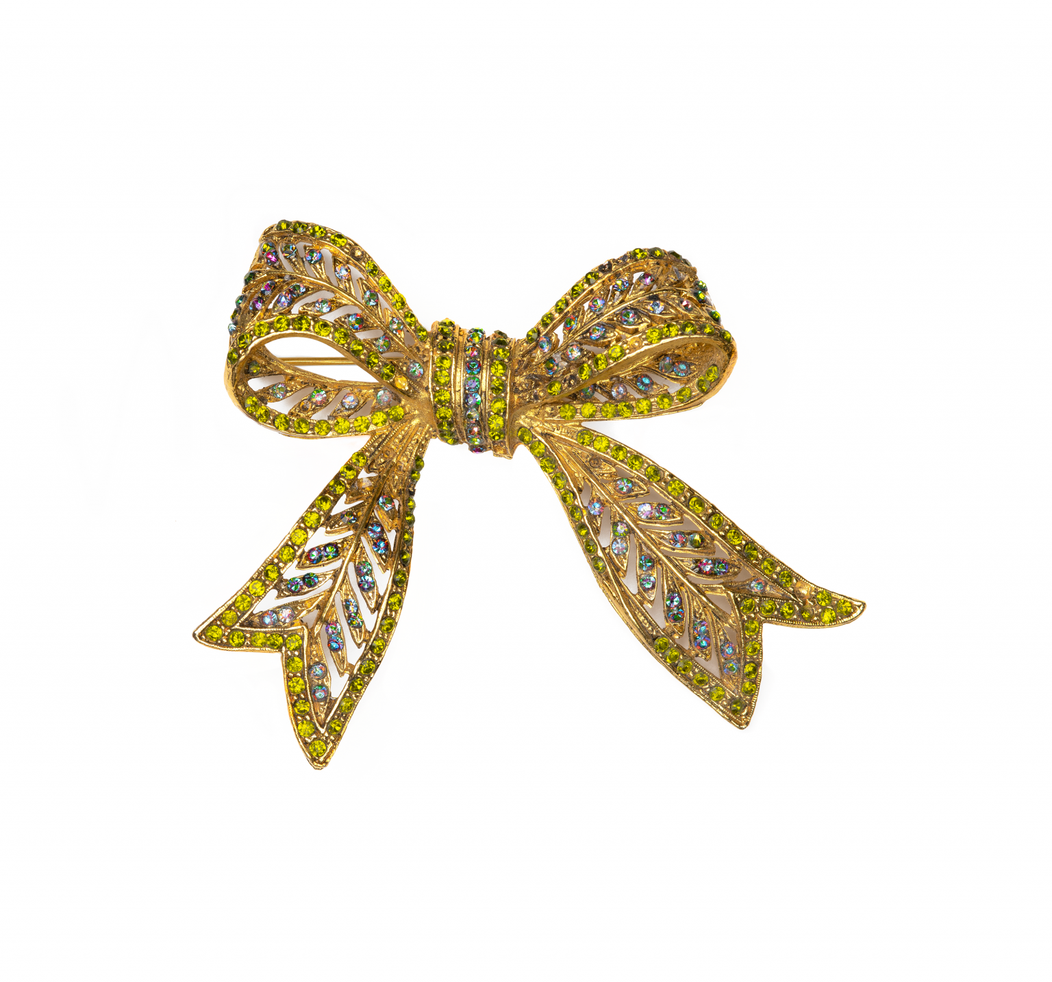 rhinestone bow brooch