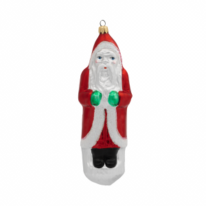 Green Gloves Santa Ornament