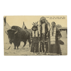 Chief Iron Tail 101 Bison Ranch Postcard