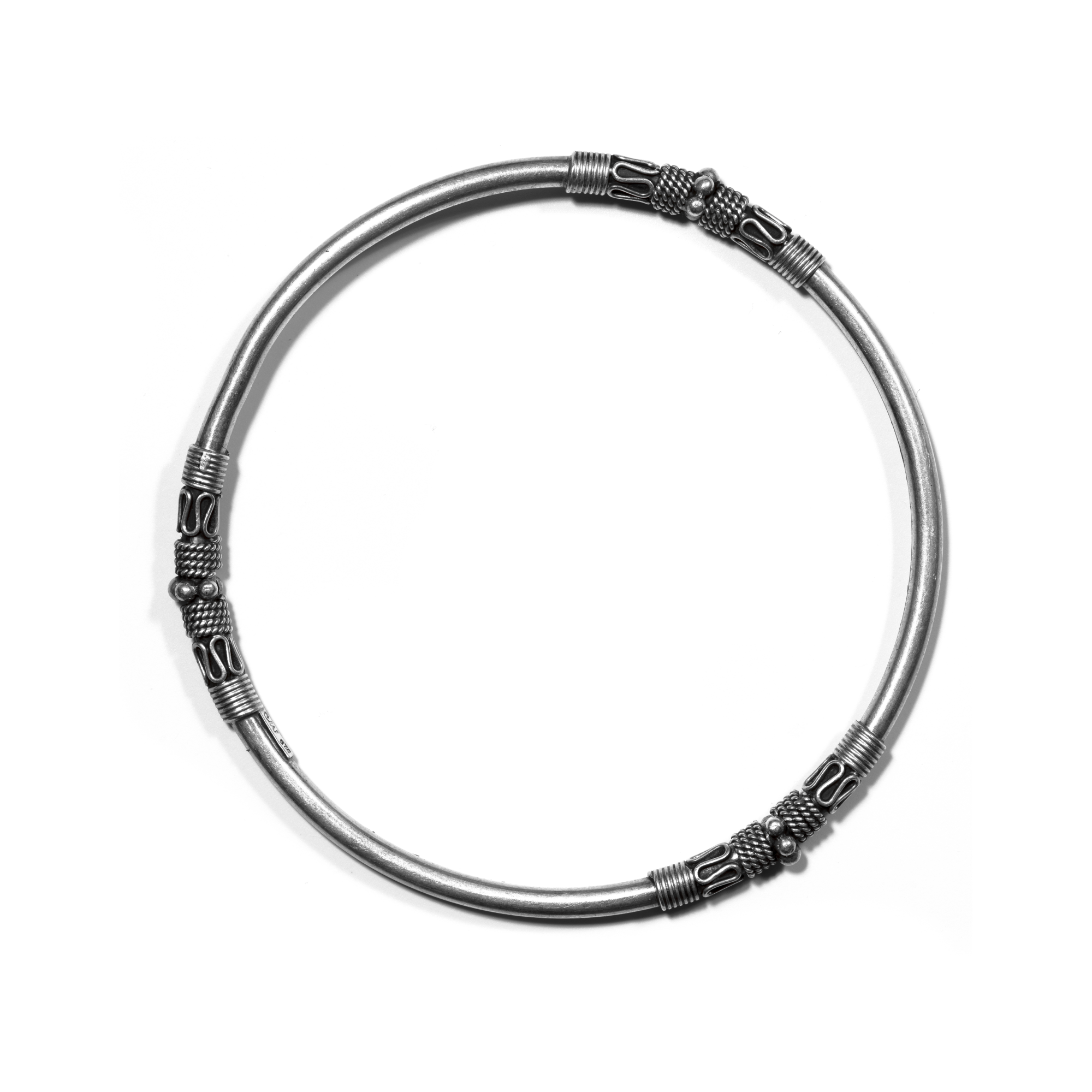 African Style Silver Bangle