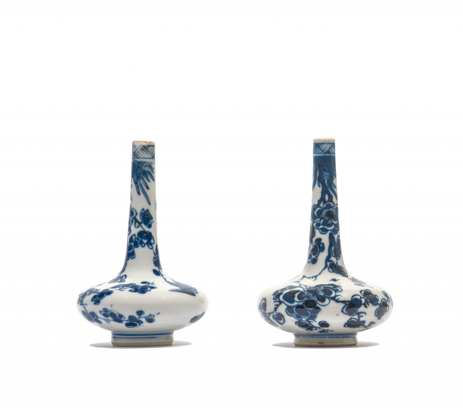 Blue and White Chinese Bud Vases