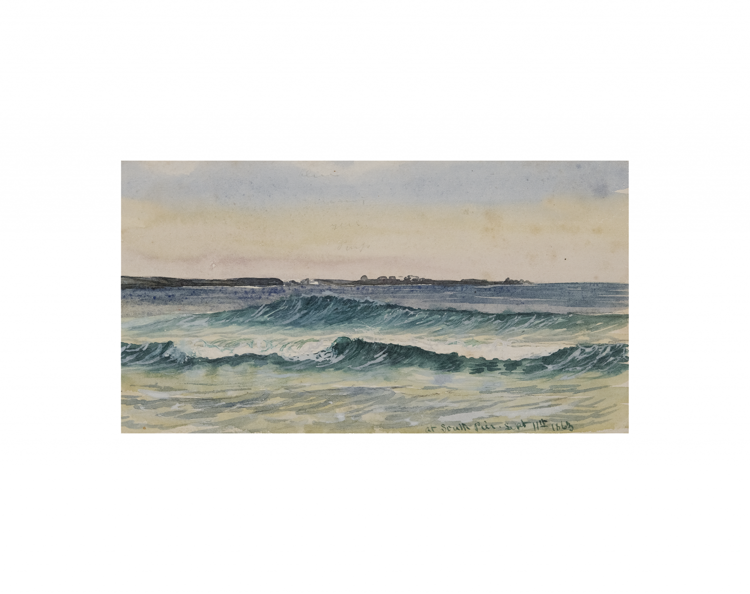 Coastal Scene Watercolor Painting