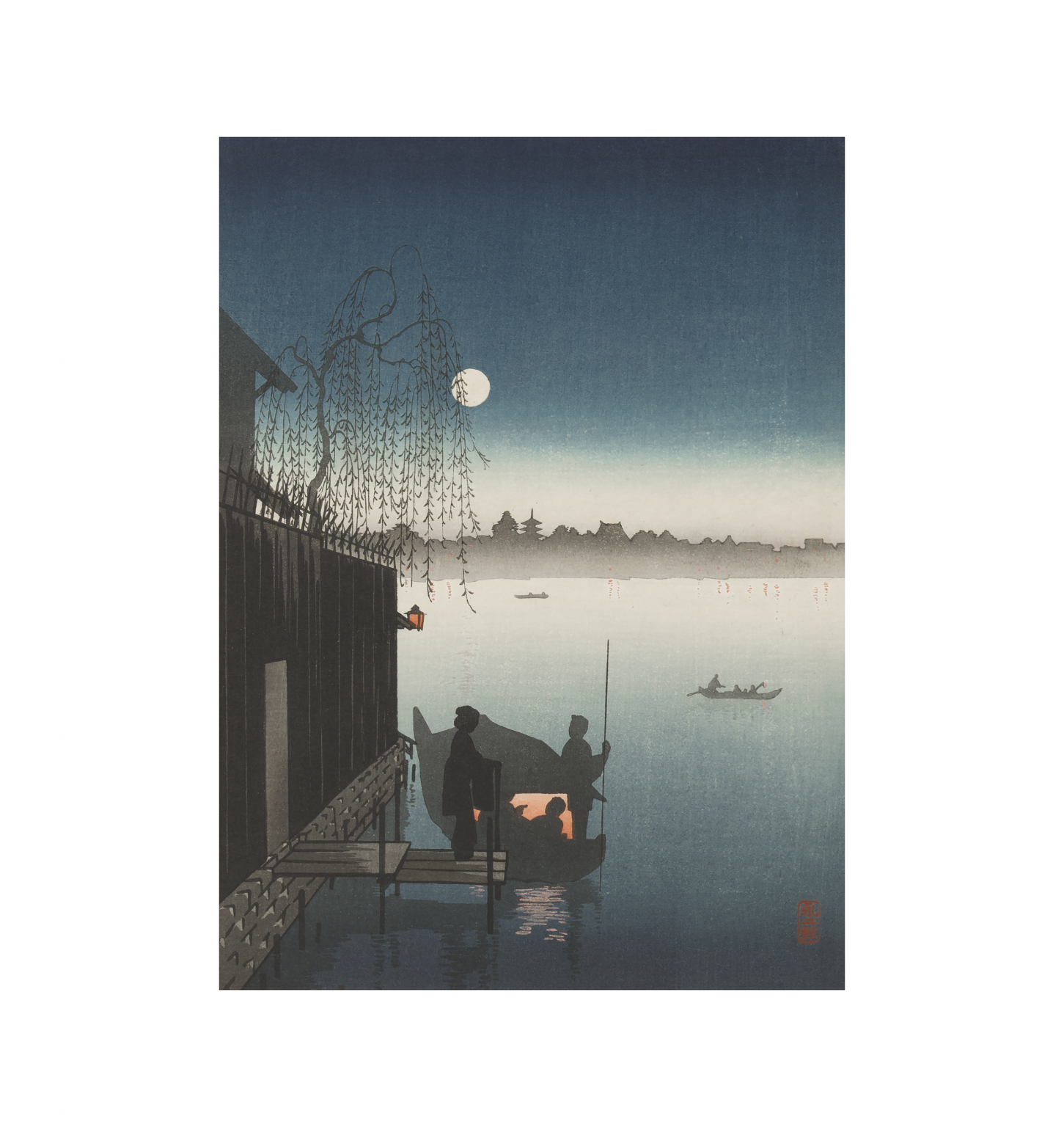 Moonlight Woodblock Print