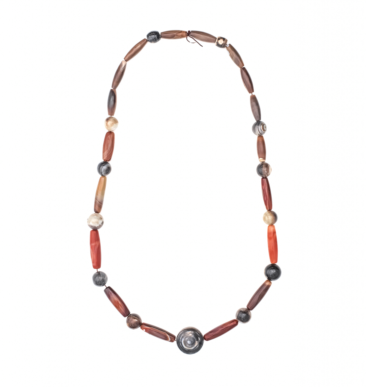 Long Agate Bead Necklace