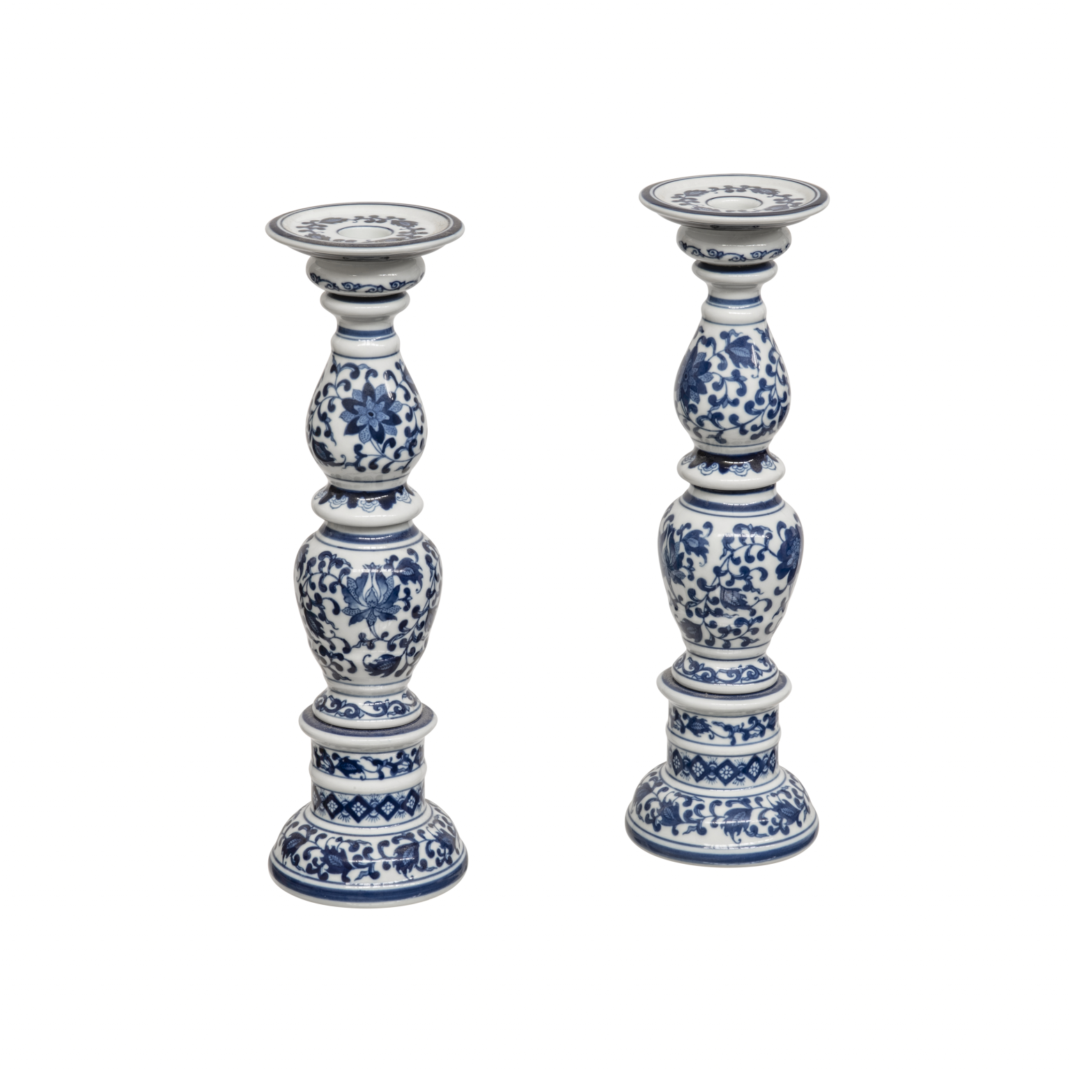 Blue and White Candle Holders