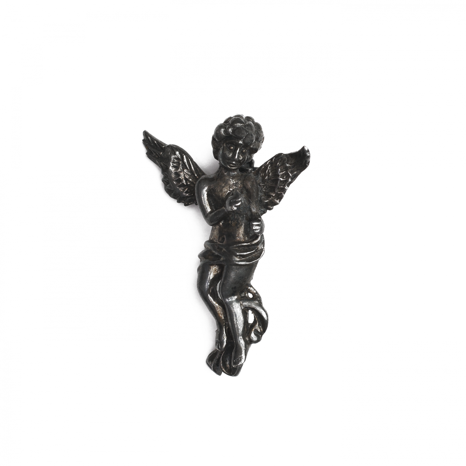 Antique Sterling Silver Angel Brooch