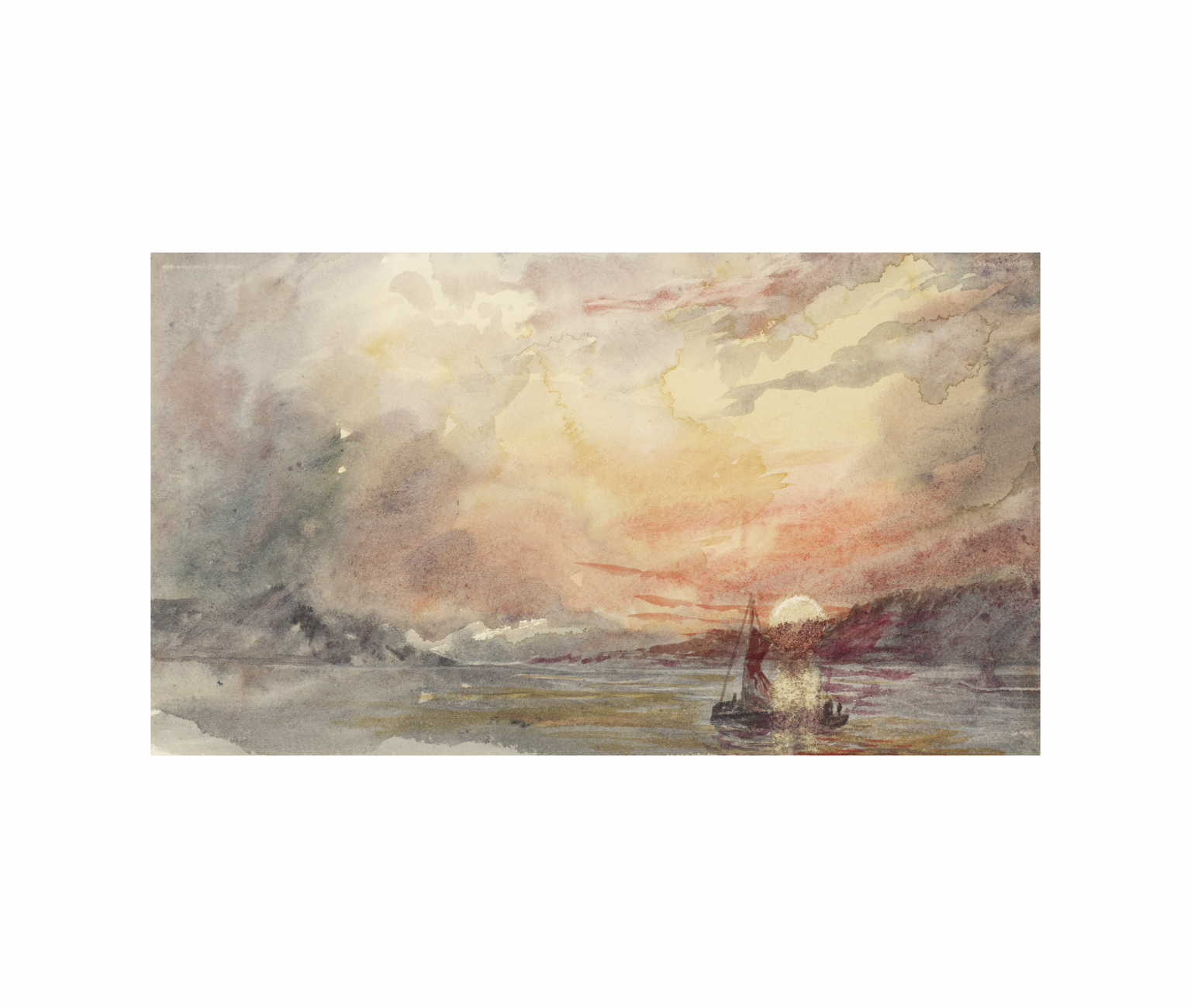 American impressionist seascape watercolor painting