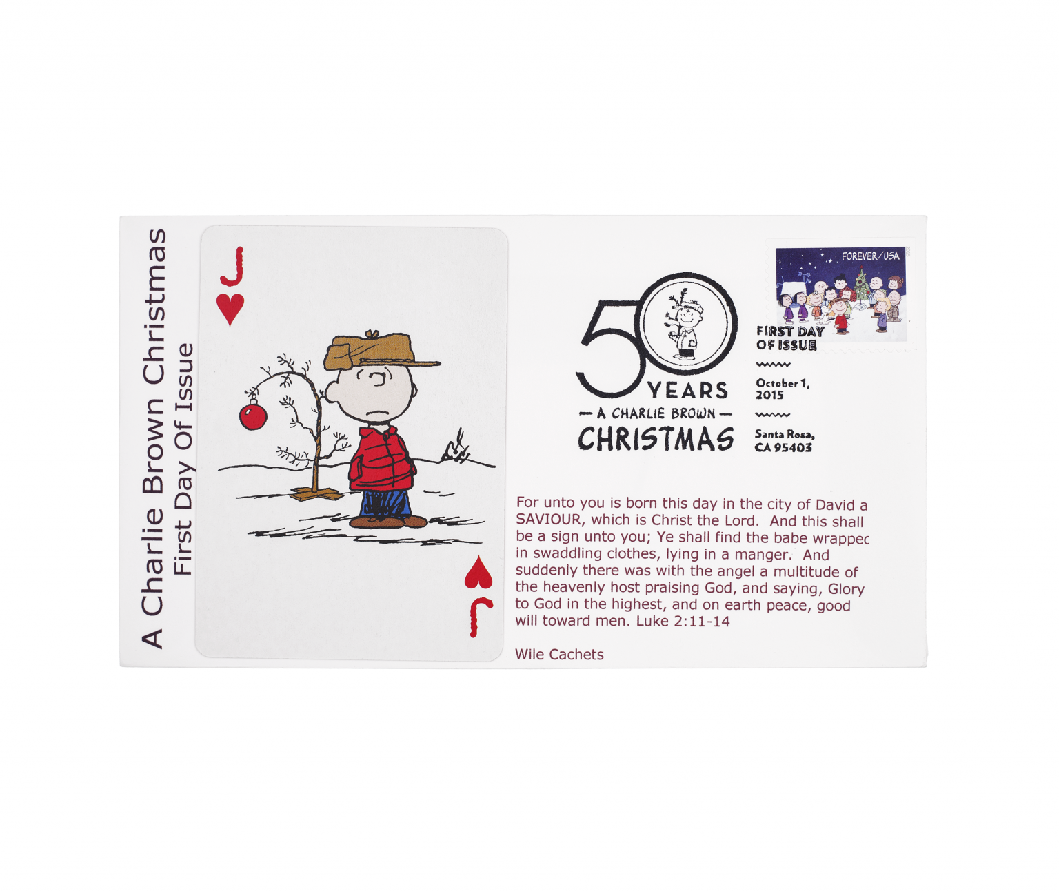 Charlie Brown Jack of Hearts Postal Cover