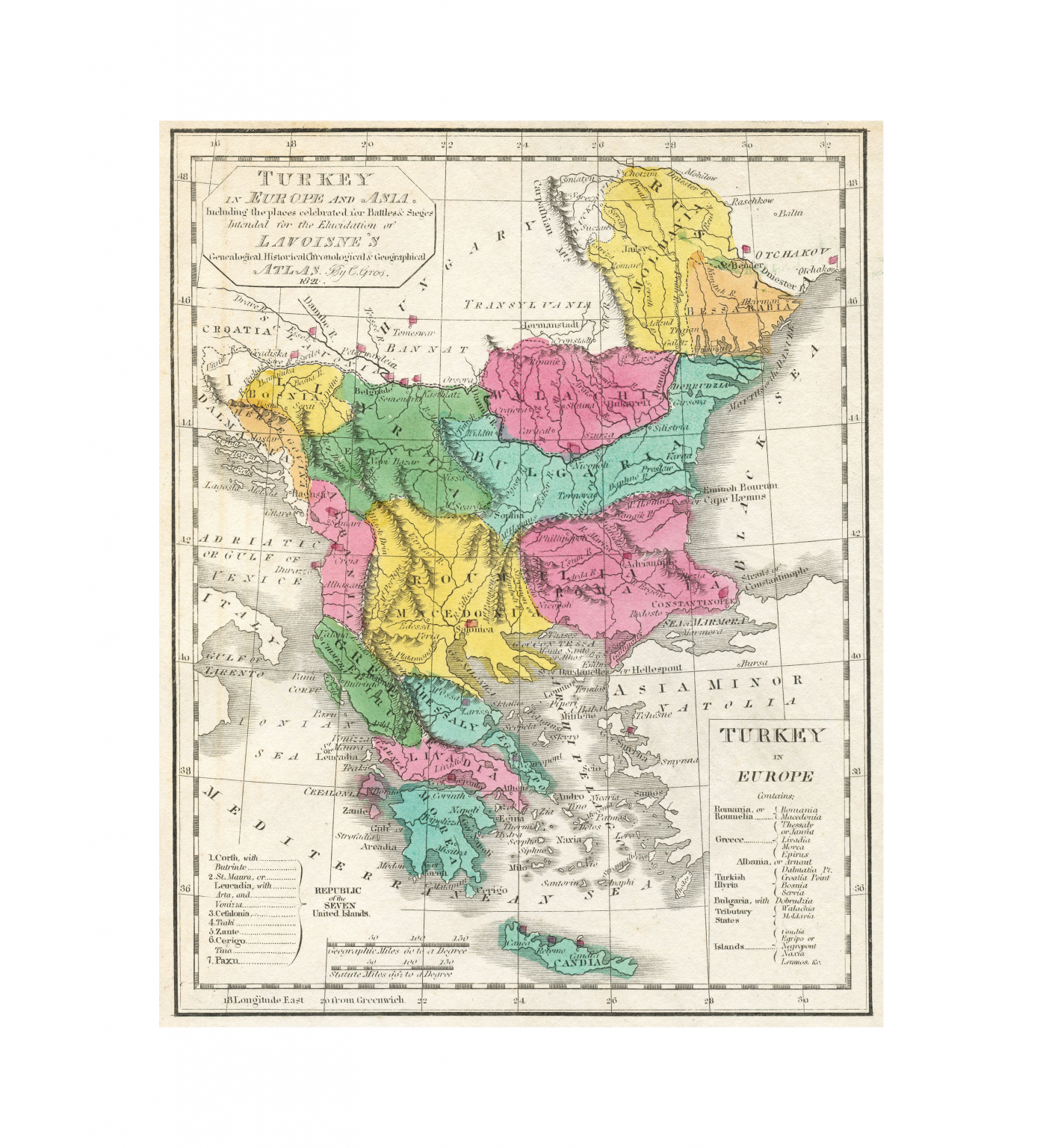 Antique Map of Turkey and Asia