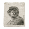 Rembrandt van Rijn Self Portrait in a Cap Laughing