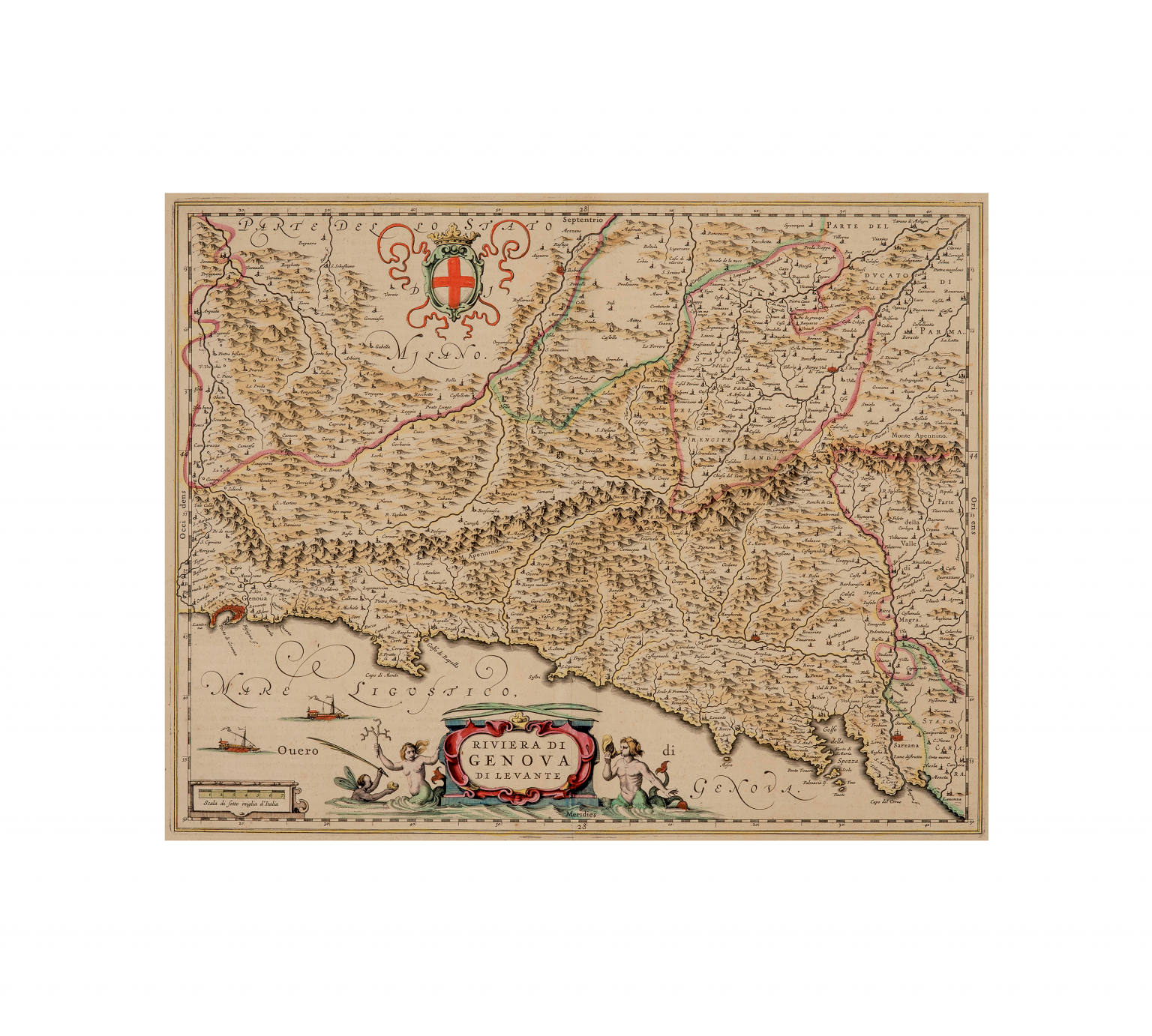 Italian Riviera Old Map