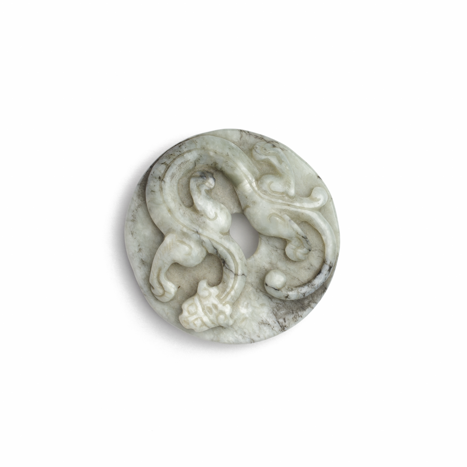 Chinese Jade Chilong Bi Disc